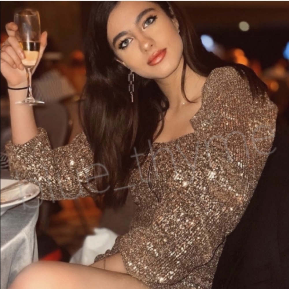 Zara ZIP UP Sequin Dress